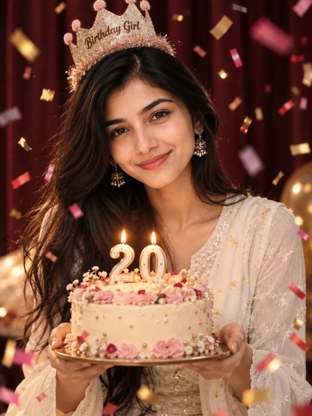 Cute Birthday Girl AI Prompt Celebration Portrait