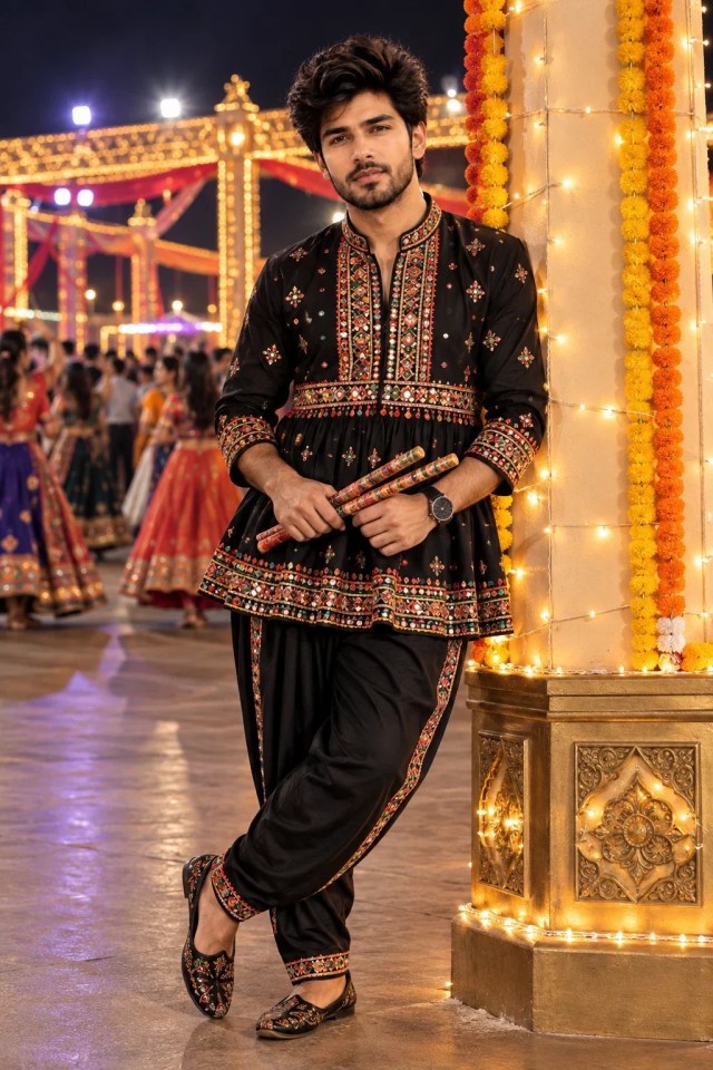 Navratri AI Prompts for Boys Create Garba & Dandiya Photos