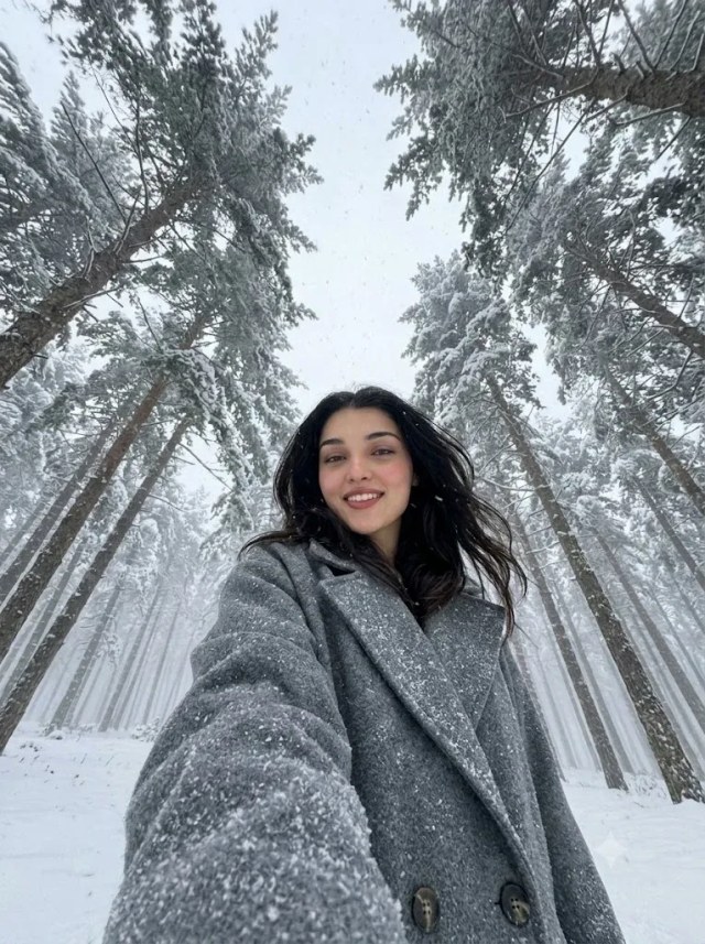 Snow Forest Ultra-Wide Selfie Editorial