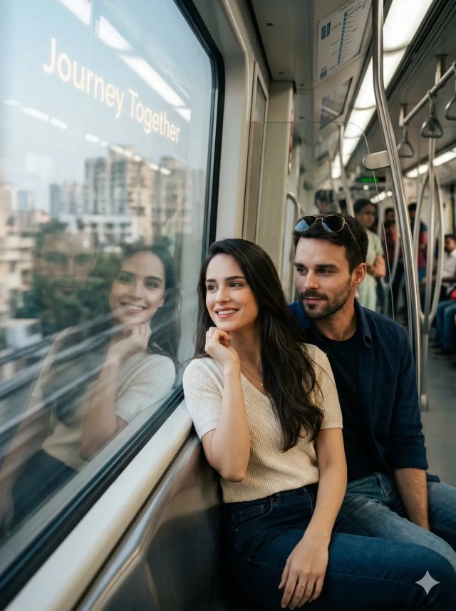 Creating a Realistic Metro Train Scene With Couple Prompt