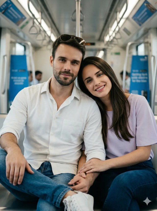 Realistic Metro Couple Portrait Prompt