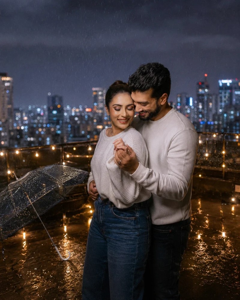 Rainy Rooftop Romance