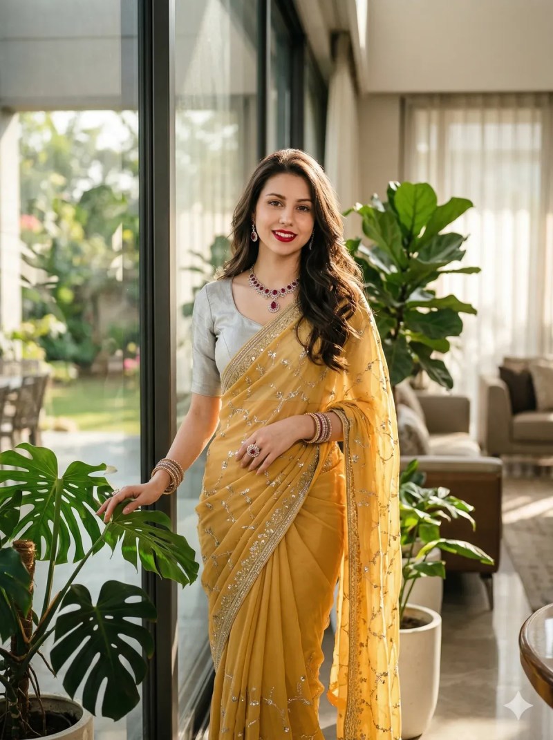Cinematic Luxury Saree Portrait