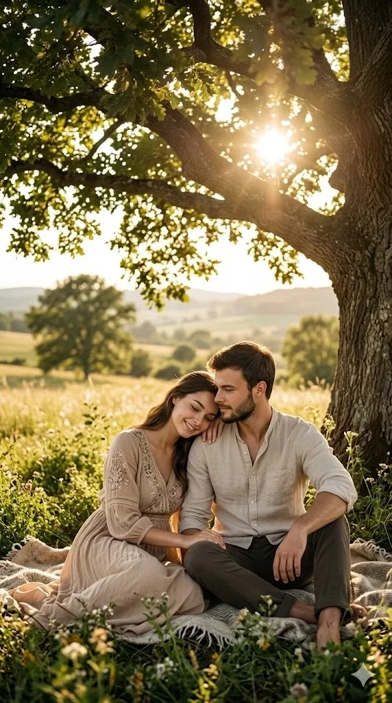 Golden Hour Nature Romance Portrait