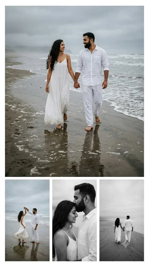 Beach Pre-Wedding Editorial Collage