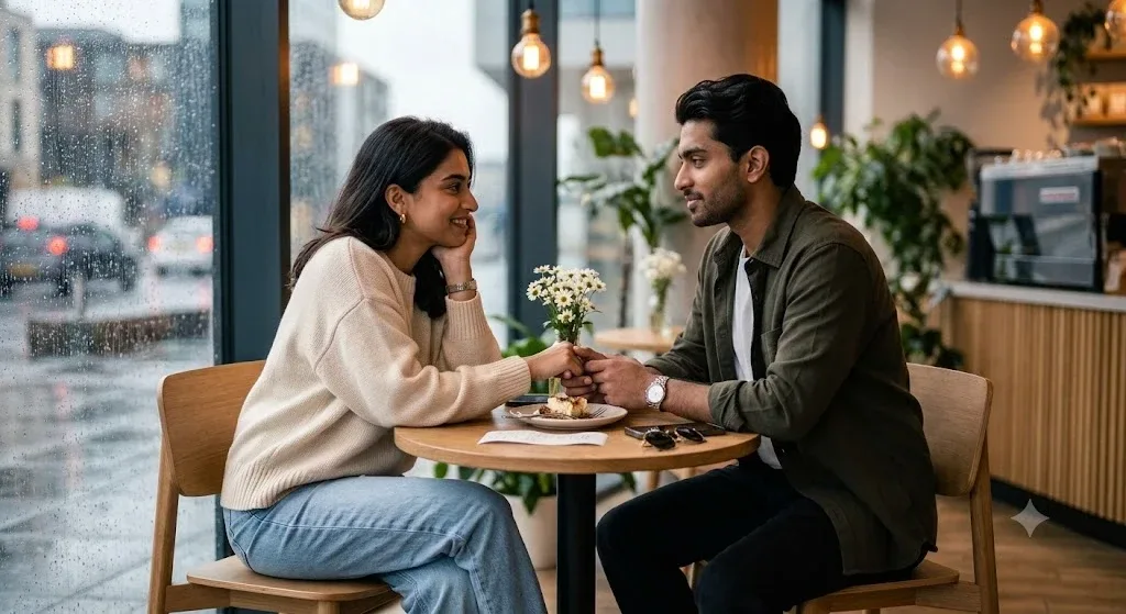 Cozy Window Cafe Love Story