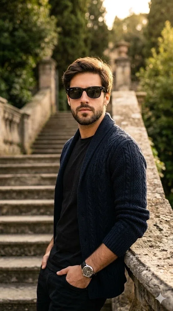 Cinematic Mature Man Outdoor Portrait Prompt