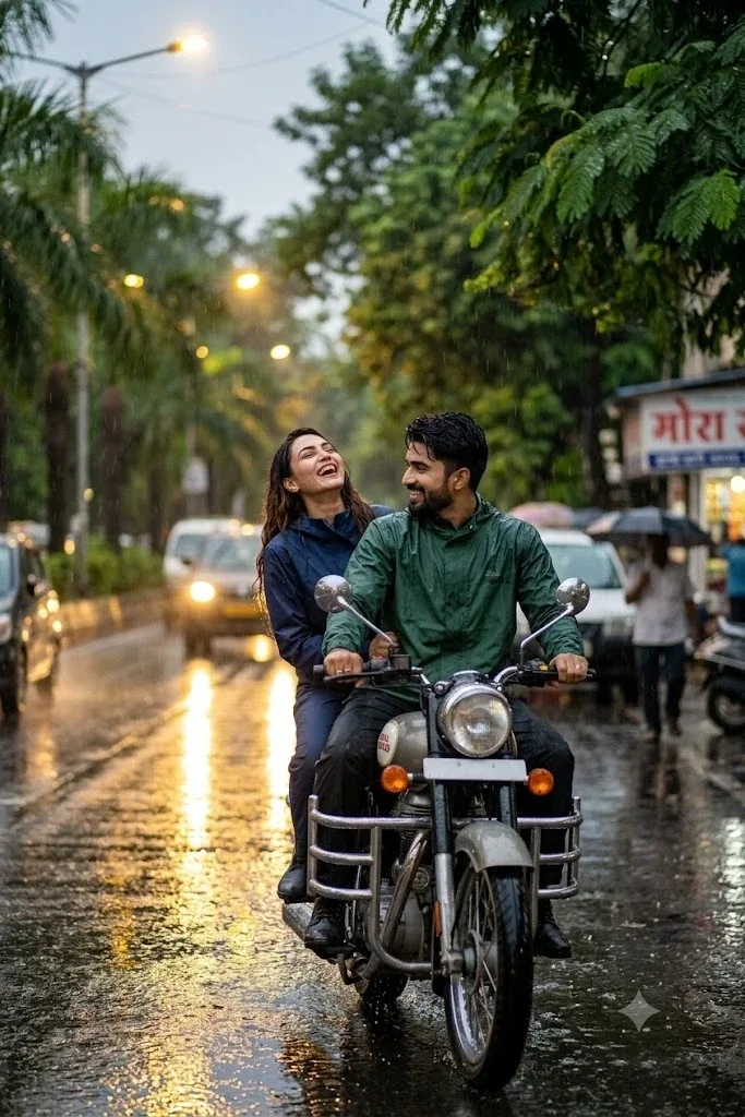 Monsoon Motorcycle Couple Cinematic