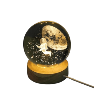 LAMPARA ESFERA DE CRISTAL 6CM  . ASTRONAUTA