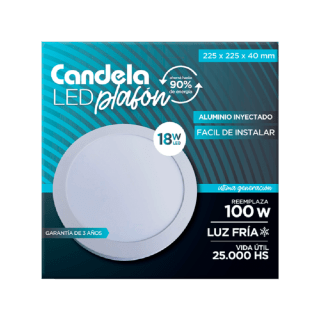 PLAFON LED BACKLIGHT REDONDO BASE 18W - Tono de luz: Fria