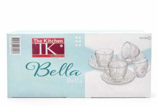 SET TAZAS + PLATOS VIDRIO LABRADO SWEET 220ML