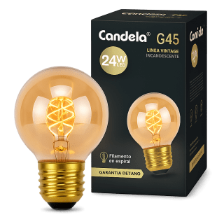 LAMPARA INCANDECENTE VINTAGE ESPIRAL 24W G45