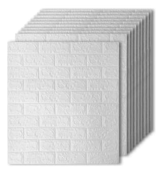 PANEL ADHESIVO 3D SIMIL LADRILLO BLANCO 70X 77CM 6MM