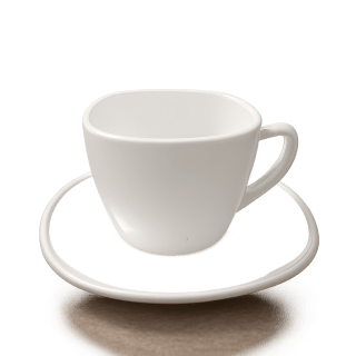 1 TAZA DE TE 220ML + 1 PLATO 14CM LISBOA VIDRIO OPALINO