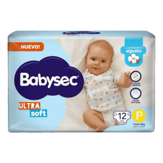 PAÑALES BABYSEC ULTRA SEC "P" 12U