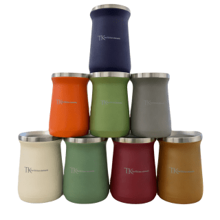 MATE DOBLE PARED C/ VIROLA DE ACERO 300ML - Color: Bordo