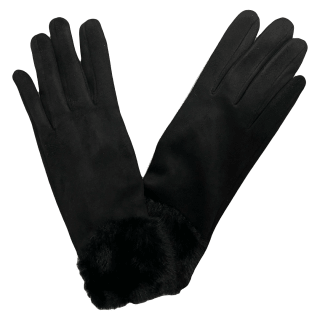 GUANTE DE DAMA 100% POLYESTER PELUCHE - Color: Negro