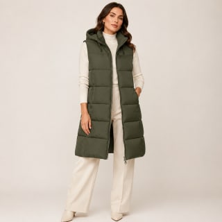 CHALECO LARGO LILY - Talle: XXL / Color: Oliva