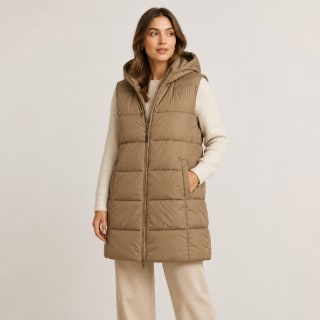 CHALECO LARGO LILY - Talle: S / Color: Beige