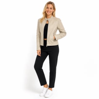 CAMPERA PU-WOMEN - Talle: L / Color: Beige