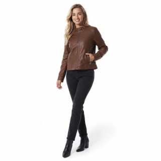 CAMPERA PU-WOMEN - Talle: L / Color: Chocolate
