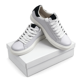 ZAPATILLAS 100% CUERO SF-01 - Talle: 42 / Color: Blanco hielo y negro