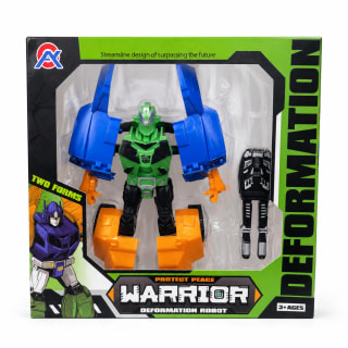 ROBOT ARMABLE BLOQUES - Color: Naranja/Verde