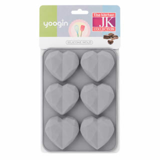 MOLDE DE SILICONA 6 CORAZONES 27,5 X 16,5 X 3CM - Color: Gris