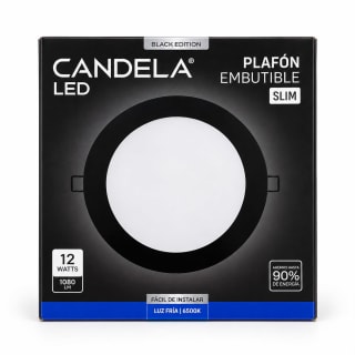 PLAFON LED SLIM REDONDO EMB. BLACK 12W