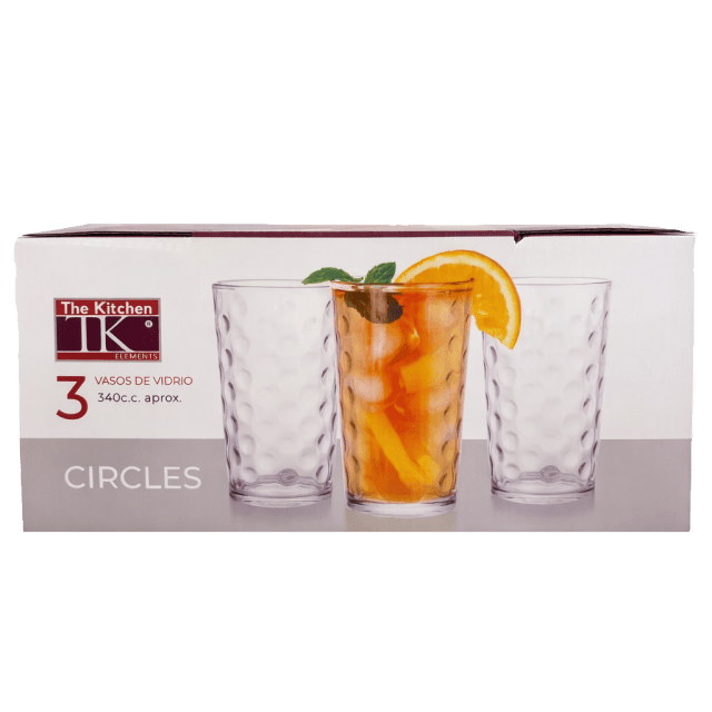 SET VASOS T/ L CIRCLES 3U 340ML