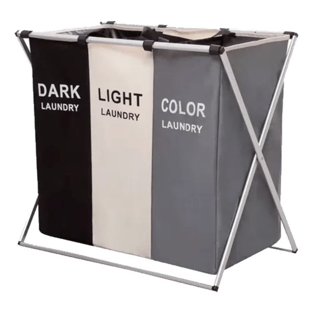 CANASTO DE ROPA PLEGABLE 3U 60X 68X 38CM