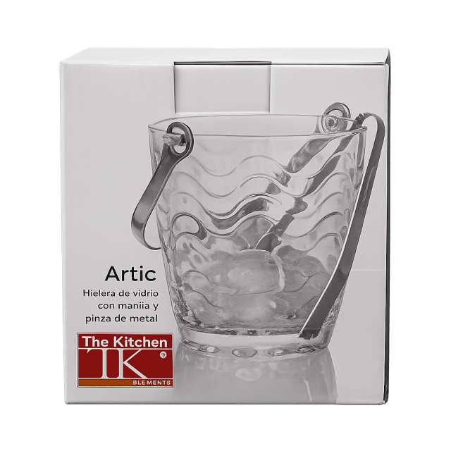 HIELERA DE VIDRIO ARTIC C/ PINZA Y MANIJA DE METAL 845ML