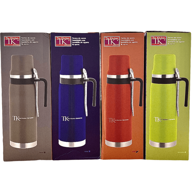 TERMO + MATE + BOMBILLA ACERO INOXIDABLE