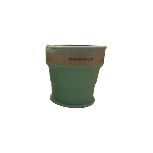 TAZA PLEGABLE CON TAPA 200ML - Color: Beige