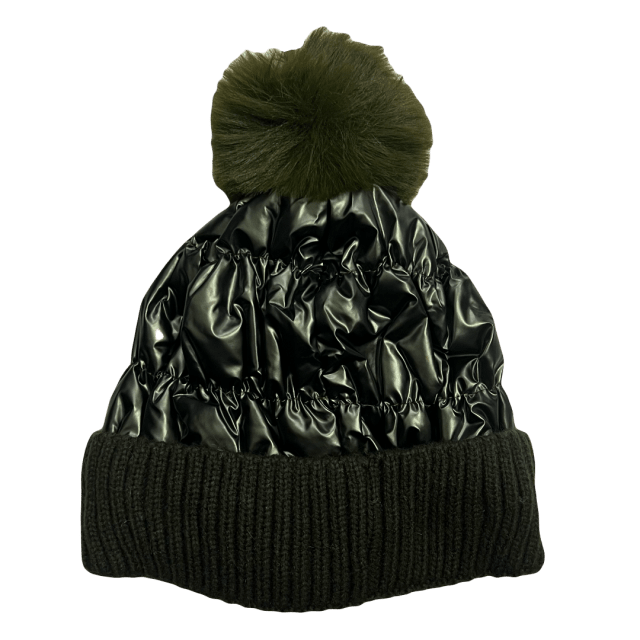 GORRO METALICO INTERIOR DE CORDERITO C/ POMPON