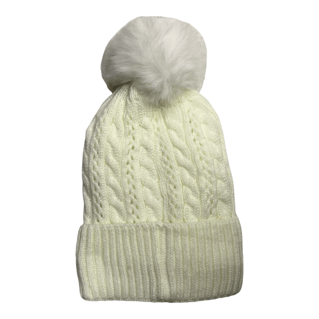 GORRO CALADO INTERIOR DE CORDERITO C/ POMPON