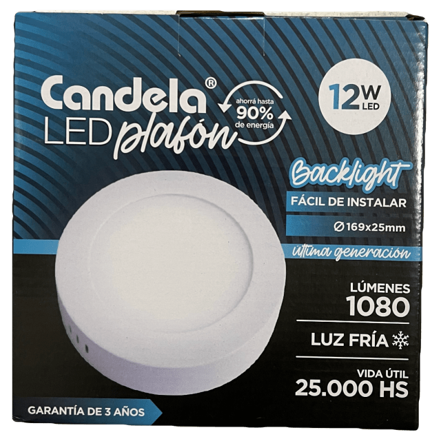 PLAFON LED BACKLIGHT REDONDO BASE 12W