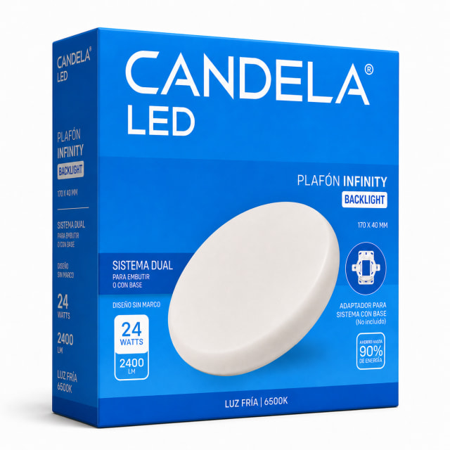 PLAFON CANDELA INFINITY REDONDO 24W LUZ FRÍA