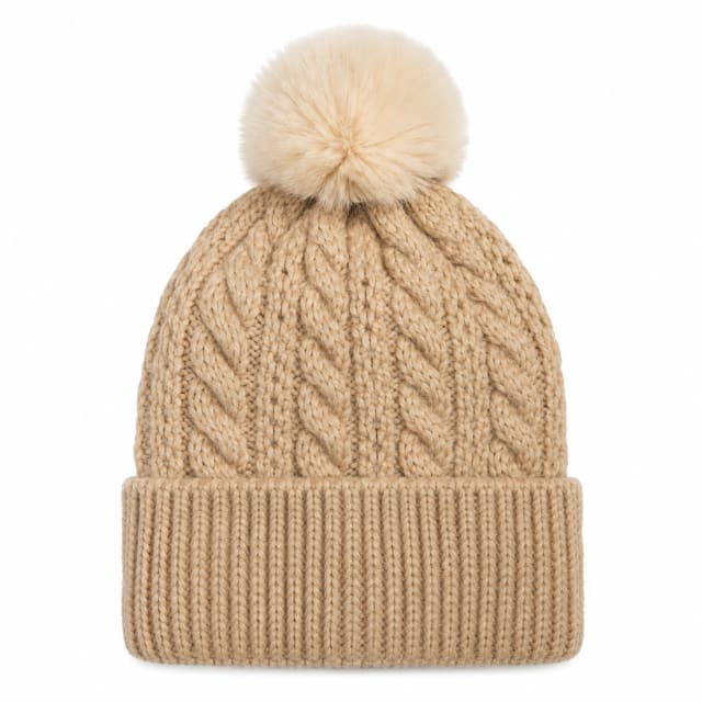 GORRO CALADO INTERIOR DE CORDERITO C/ POMPON