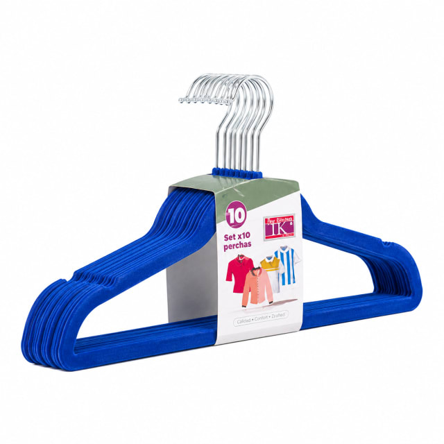 SET PERCHAS AFELPADAS 10U 42 X 22CM - Color: Azul