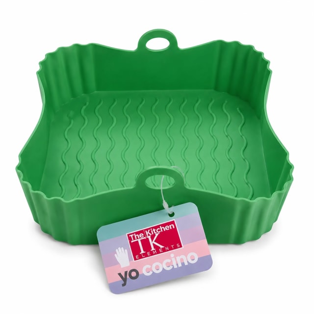 MOLDE DE SILICONA CUADRADO PARA AIR FRYER 18,5 X 18,5 X 5,5CM