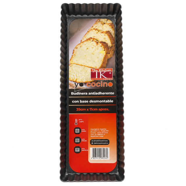 BUDINERA ANTIADHERENTE CON BASE DESMONTABLE 35 X 11CM