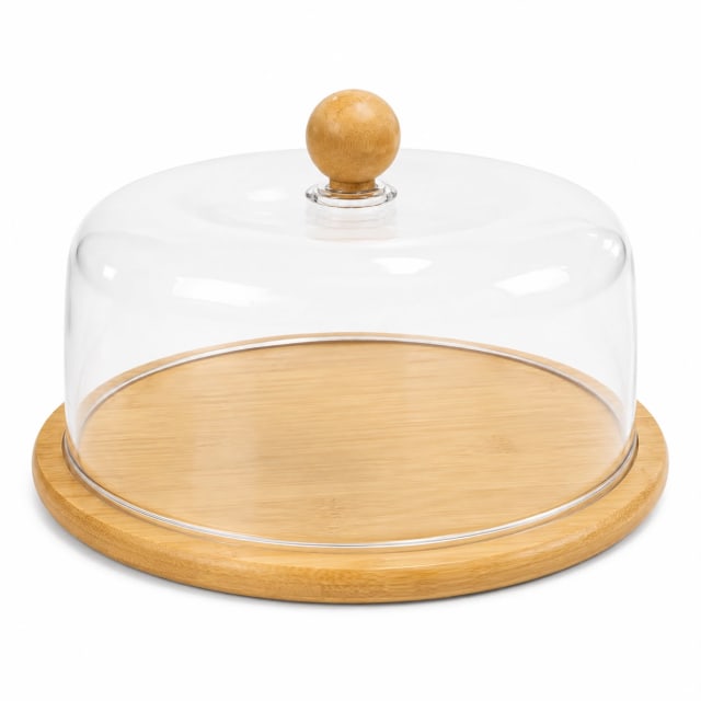 QUESERA CON CAMPANA PLASTICA TRANSPARENTE 20CM