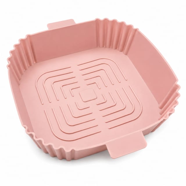 MOLDE DE SILICONA CUADRADO PARA AIR FRYER 20 X 20 X 4,5CM - Color: Rosa