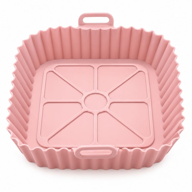 MOLDE DE SILICONA CUADRADO PARA AIR FRYER 20 X 20 X 5CM - Color: Rosa