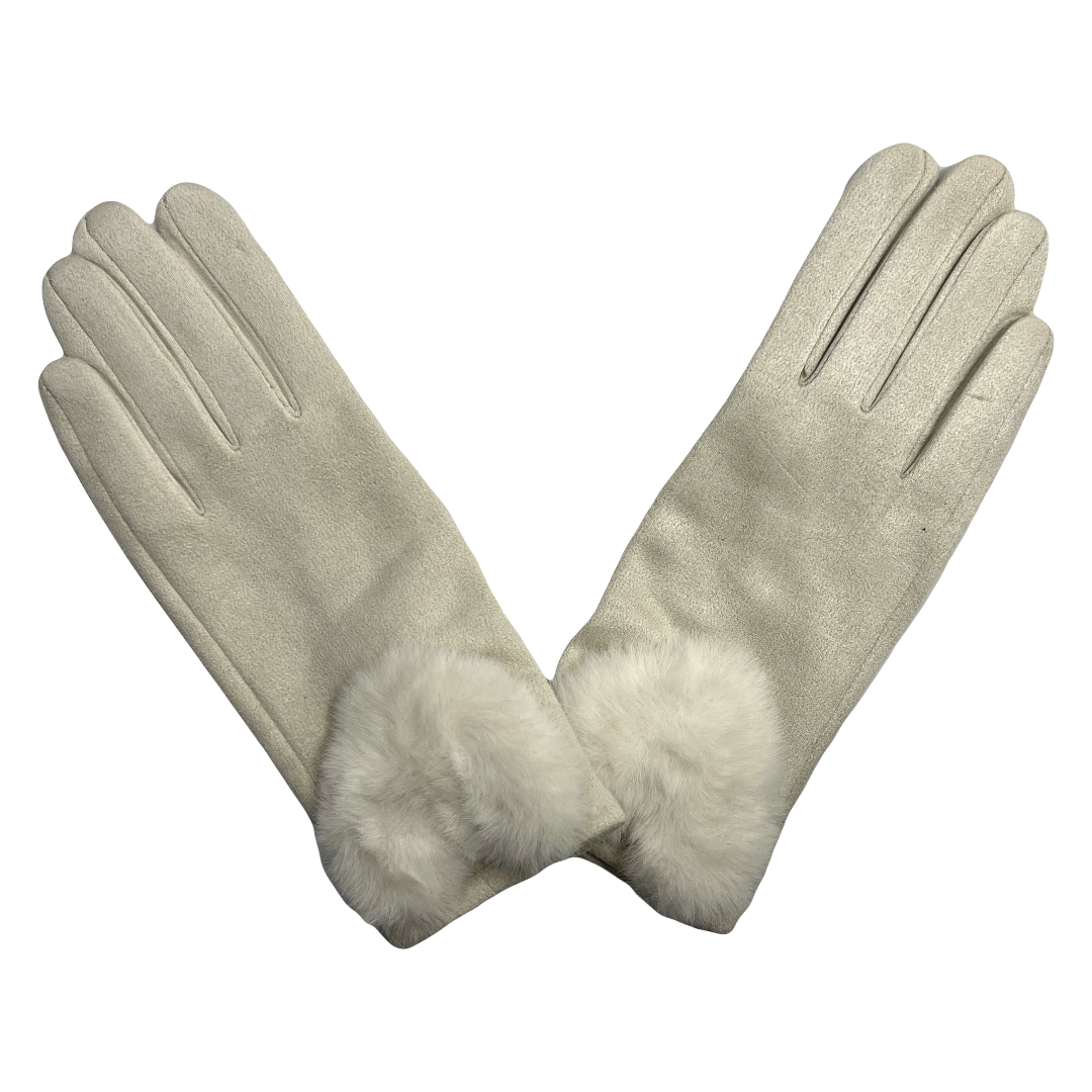 GUANTE DE DAMA 100% POLYESTER CORAZON - Color: Blanco