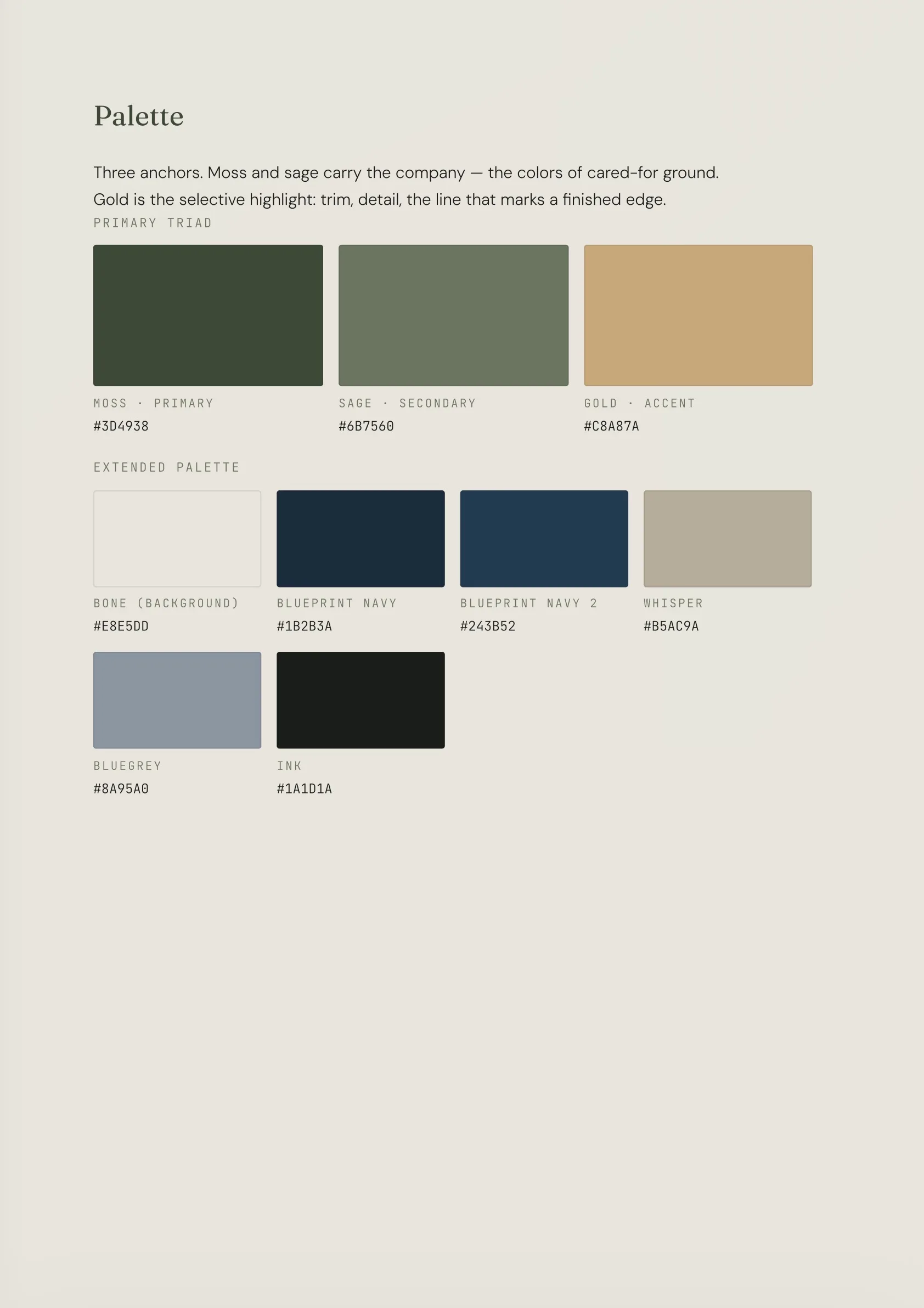 Battinelli brand color palette