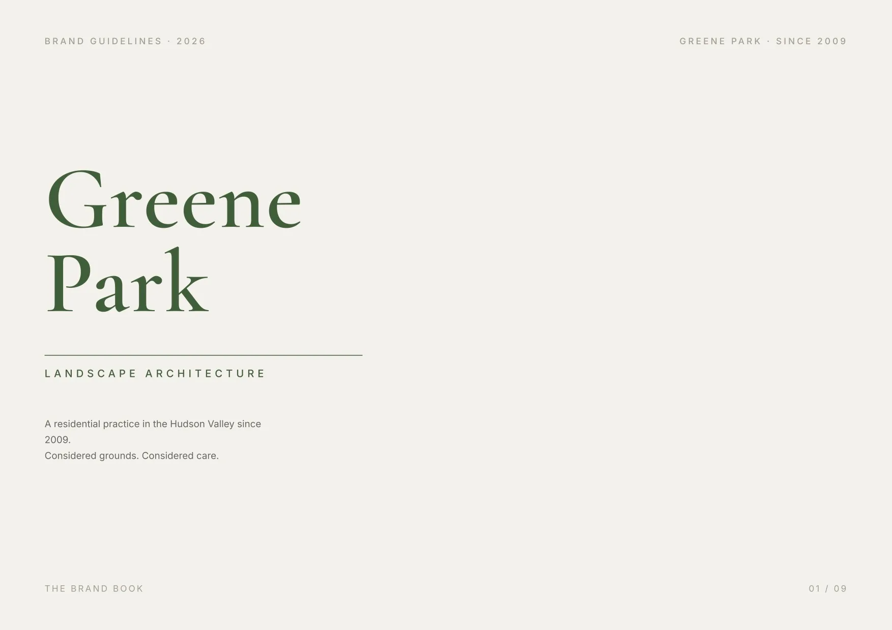 Greene Park brand book page 01