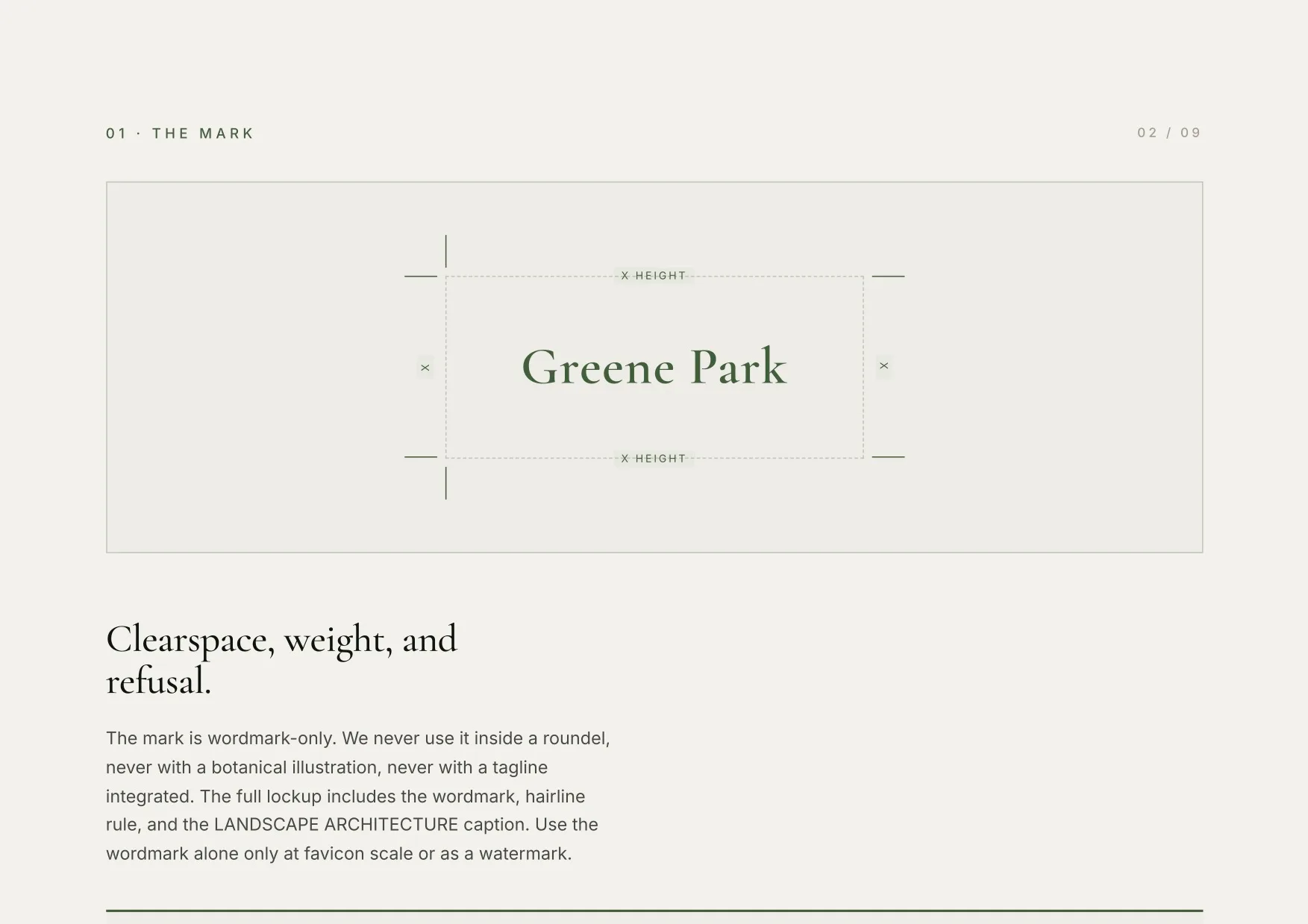 Greene Park brand book page 02