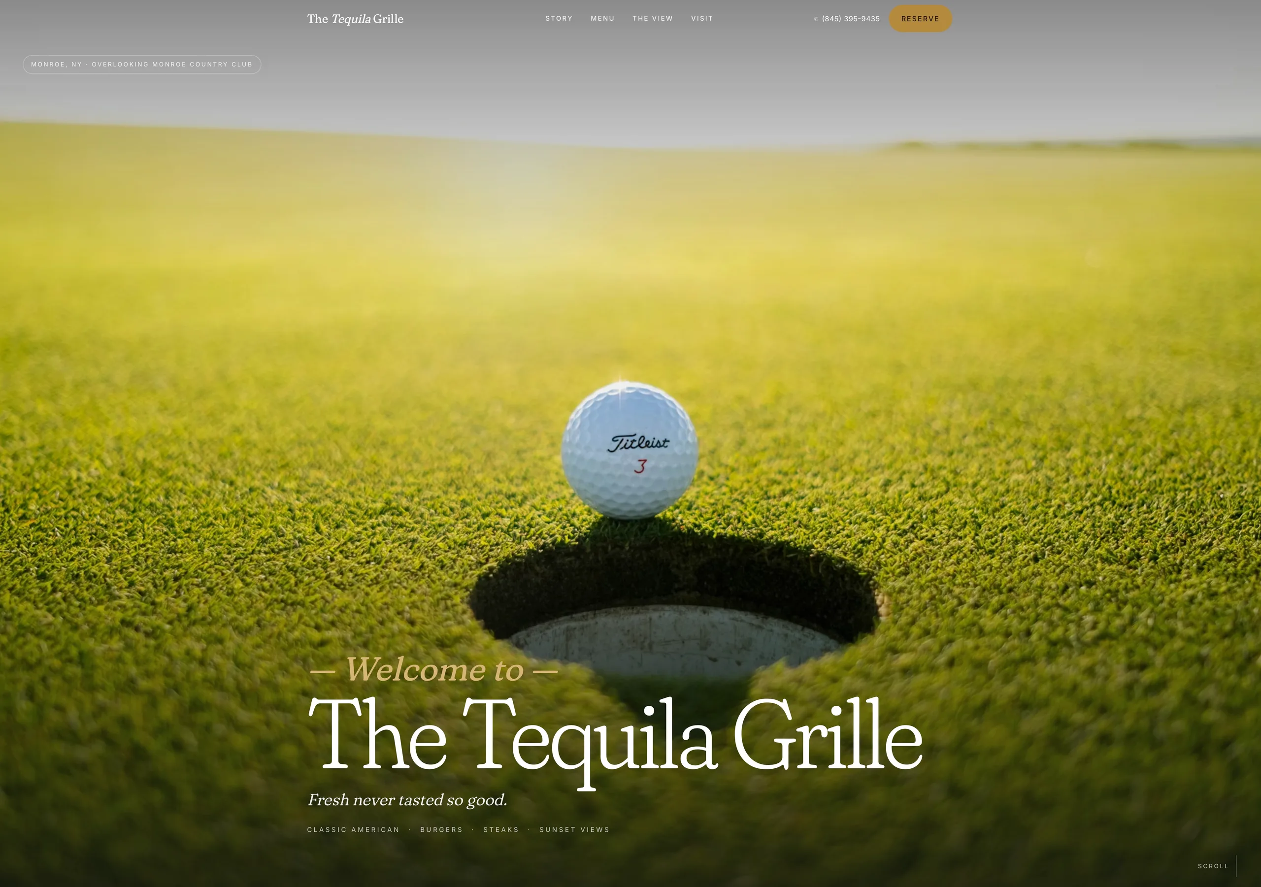 Restaurant website built by Kabja, homepage with header film